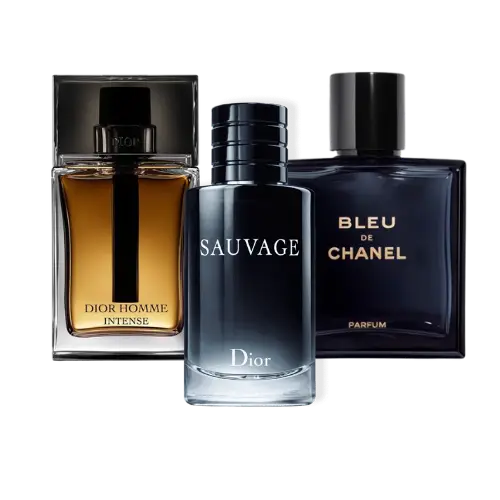 3 Bundle Set: Dior Sauvage, Bleu de Chanel & Dior Homme Intense 3 × 100ml